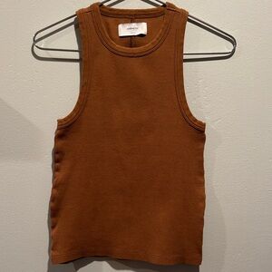 Soldout NYC Not So Basic Ribbed Tank in Chocolate Brown Thick Luxurious Basic